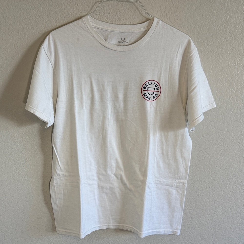 Brixton Off-White Men's T-Shirt with Logo in large